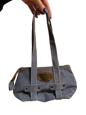 Dolce and Gabbana D&G Coated Denim Shoulder Bag with Studs